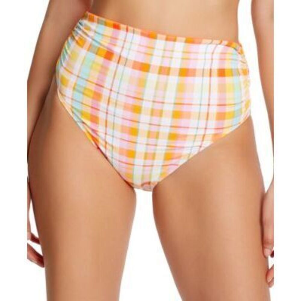 Bleu by Rod Beattie Women's Multicolor Square Printed Bikini Bottoms 14 NWT